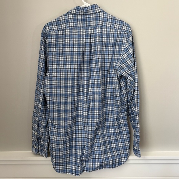 Ralph Lauren Men’s Size M Blue White Plaid Button-Down Dress Shirt With Pocket - Picture 5 of 10